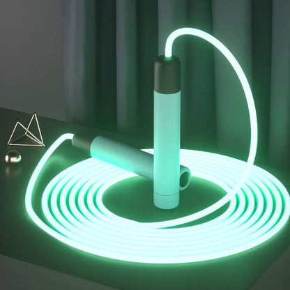 LED illuminated skipping rope with adjustable 2.8m length and tangle-free PVC construction