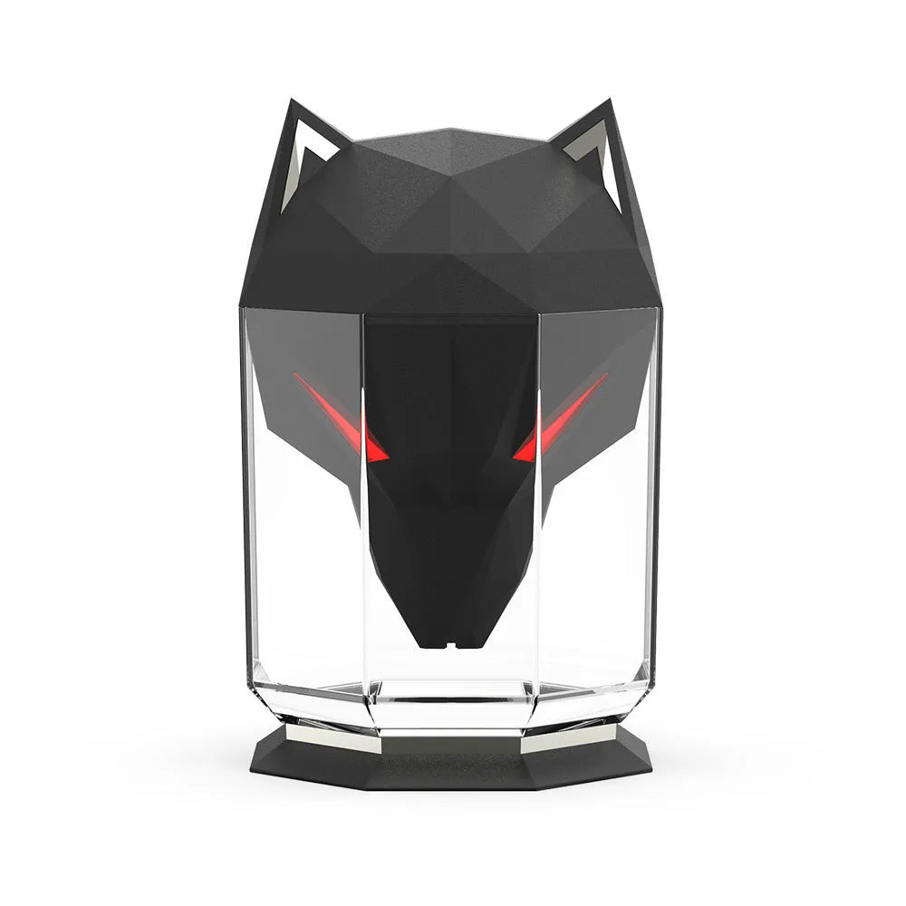 War Wolf black ultrasonic desktop humidifier with colour changing lights and water tank.