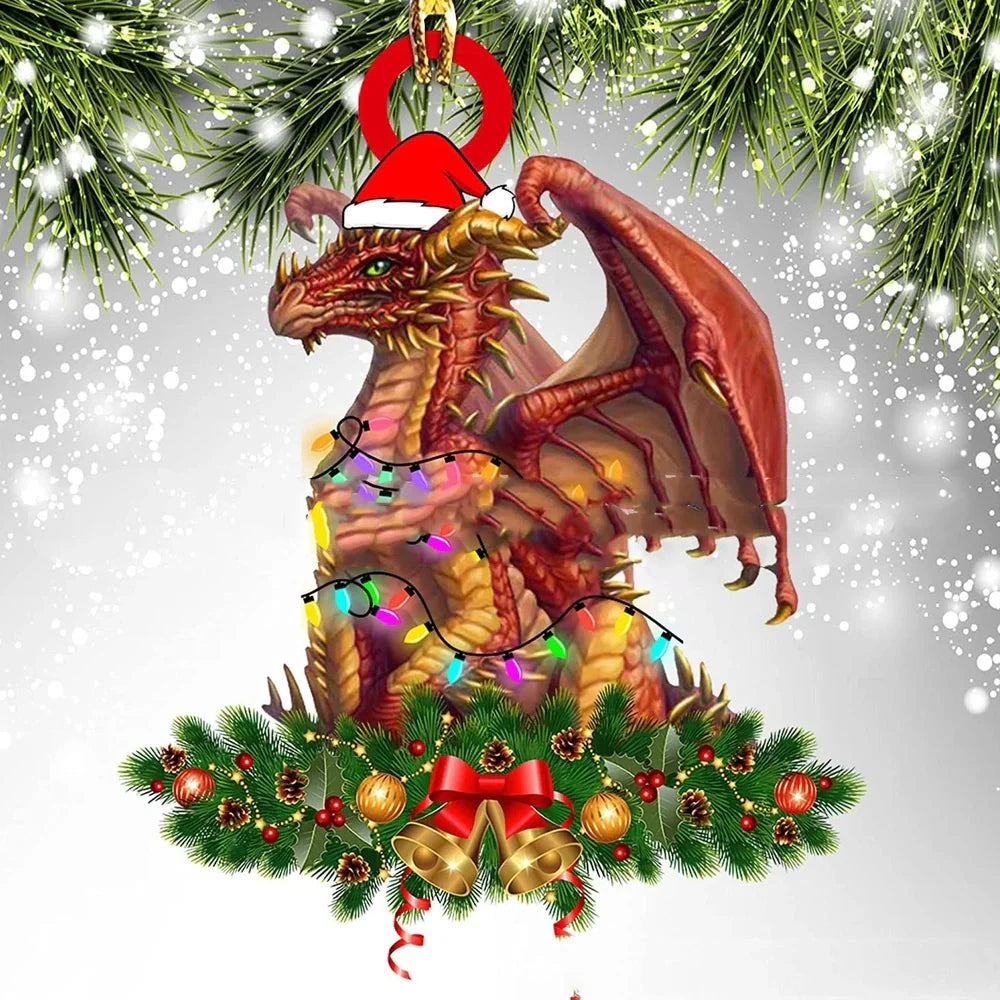 8cm dragon egg Christmas pendant decoration with dinosaur theme and acrylic construction