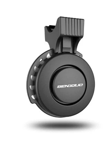 Compact bicycle horn with built-in Bluetooth speaker, available in multiple color options