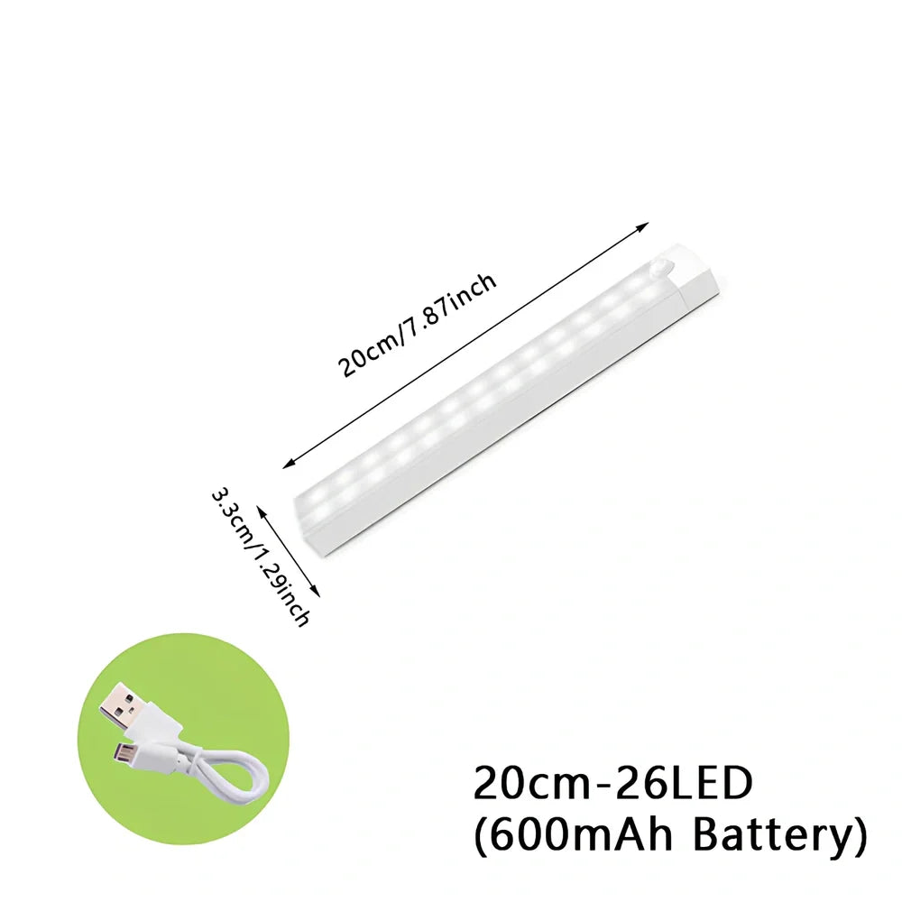 Stainless steel wireless LED motion sensor night light with magnetic wall mounting