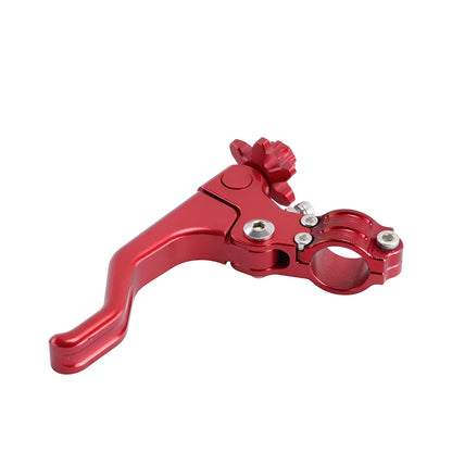 Aluminium alloy motorcycle clutch lever in multiple colour options including red, blue, black, and silver