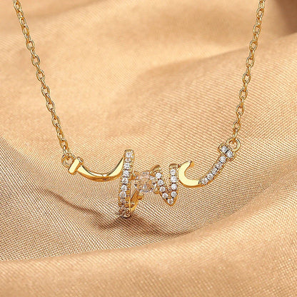Elegant LOVE Necklace for Women in silver and gold, featuring a delicate O-shaped chain and LOVE pendant.