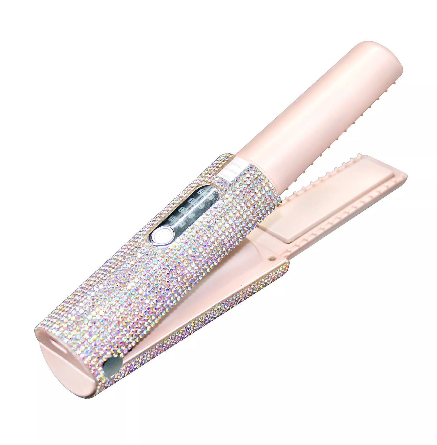 2-In-1 Electric USB Hair Straightening Brush with ceramic coating for healthy styling