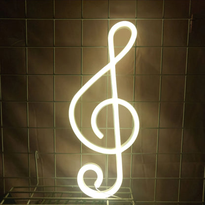 Pendant note neon bar sign decorative light in blue, pink, or warm white, PVC shell, 35 x 14 x 2.2 mm, USB powered.