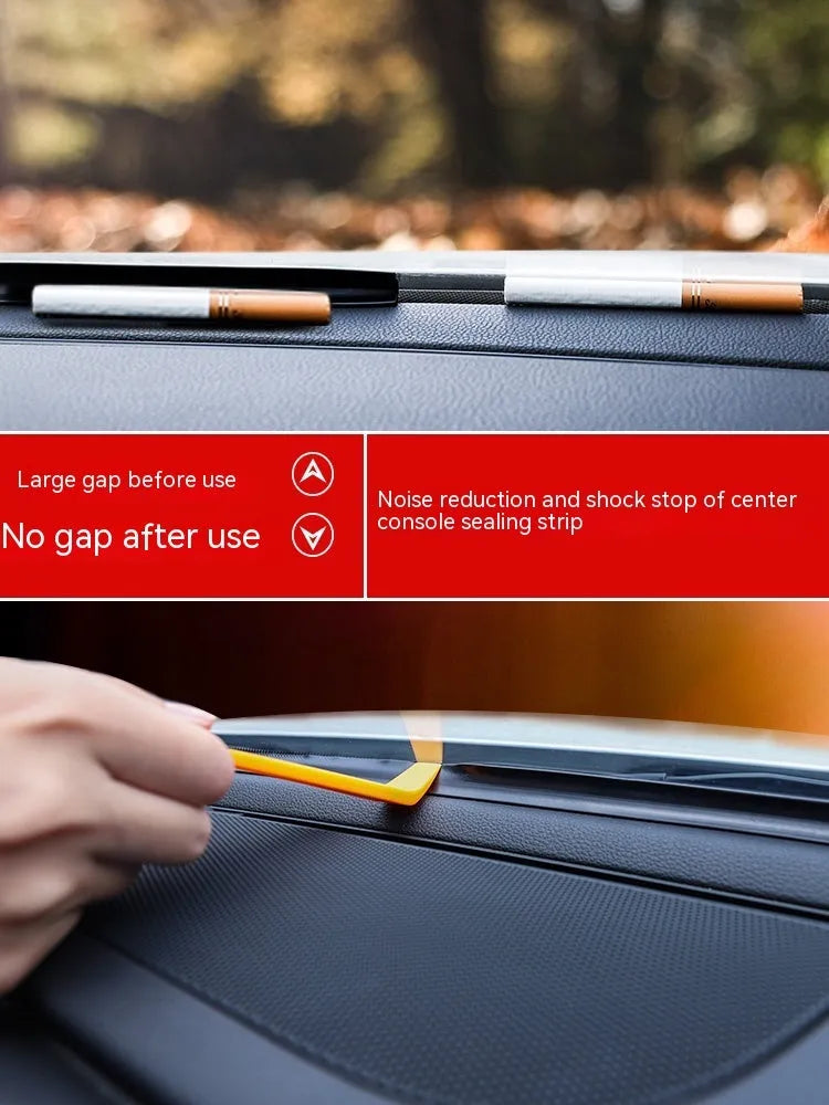 Black silicone dashboard soundproof seal strip for Outlander with six card slots