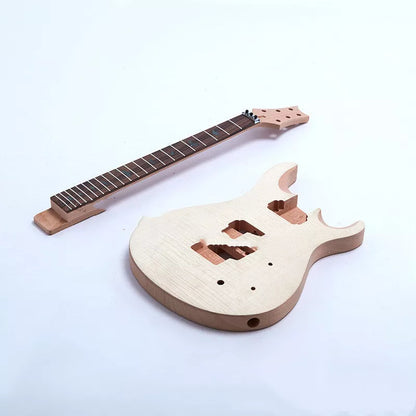 DIY PRS Double Shake Guitar Kit with flame maple top and mahogany back