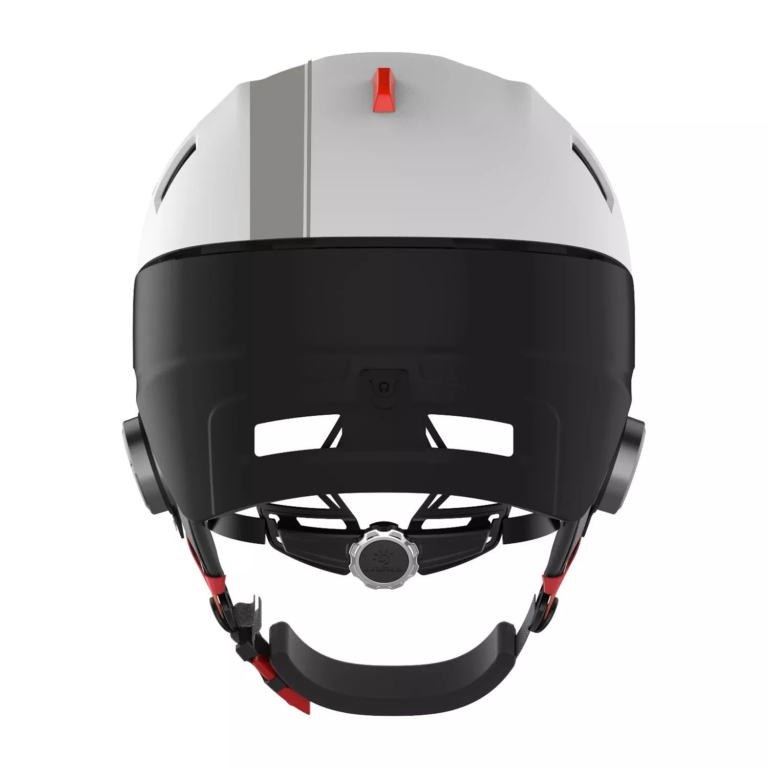 Smart ski helmet with Bluetooth and SOS features in Graphite Black and Pepper White