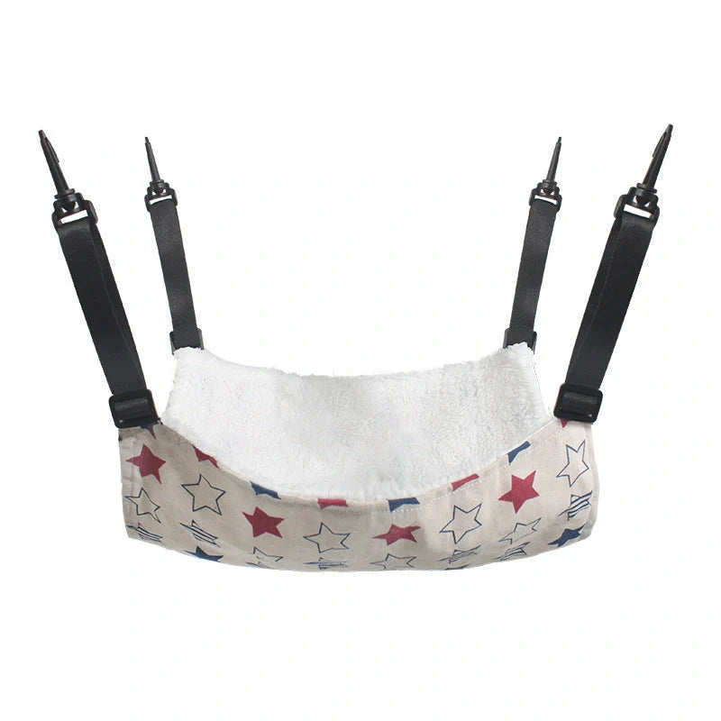 Cozy lamb fleece cat hammock bed for indoor pets, available in multiple sizes and colors