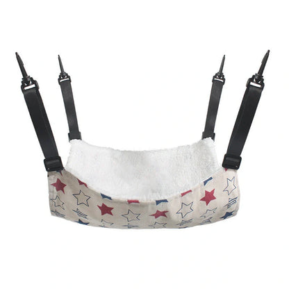 Cozy lamb fleece cat hammock bed for indoor pets, available in multiple sizes and colors