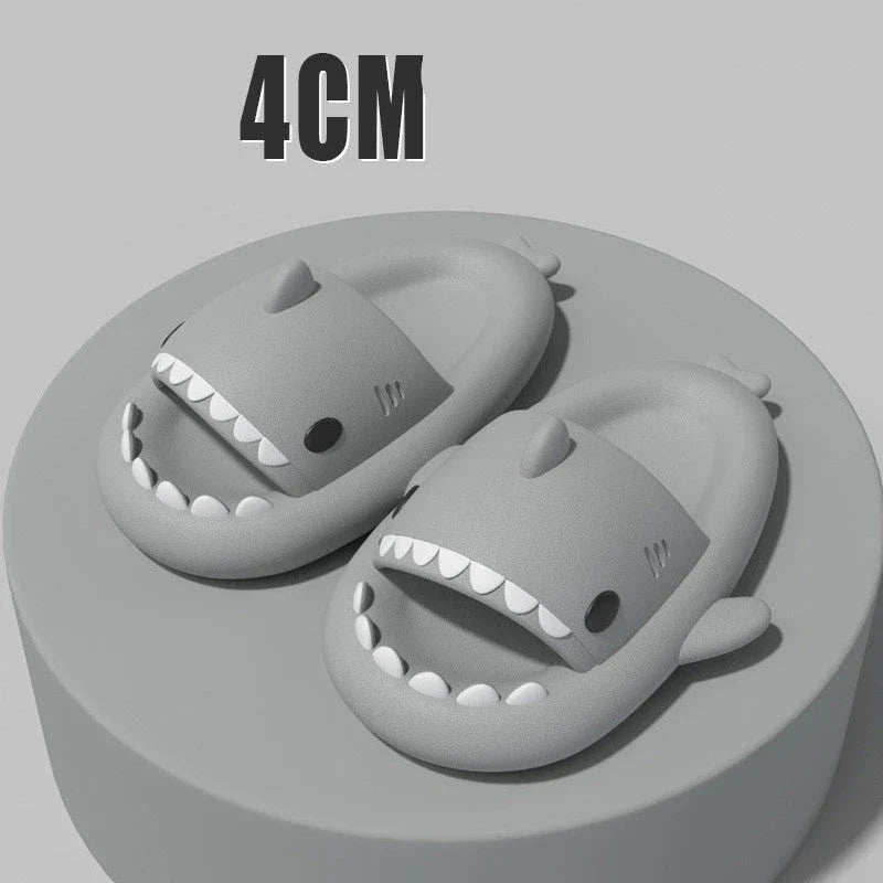 Cozy cartoon shark-themed slippers with anti-slip sole for indoor and outdoor wear