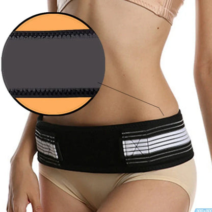 Double-reinforced Pelvic Repair Orthosis Protective Belt in black, available with or without vents for adjustable pelvic support and correction