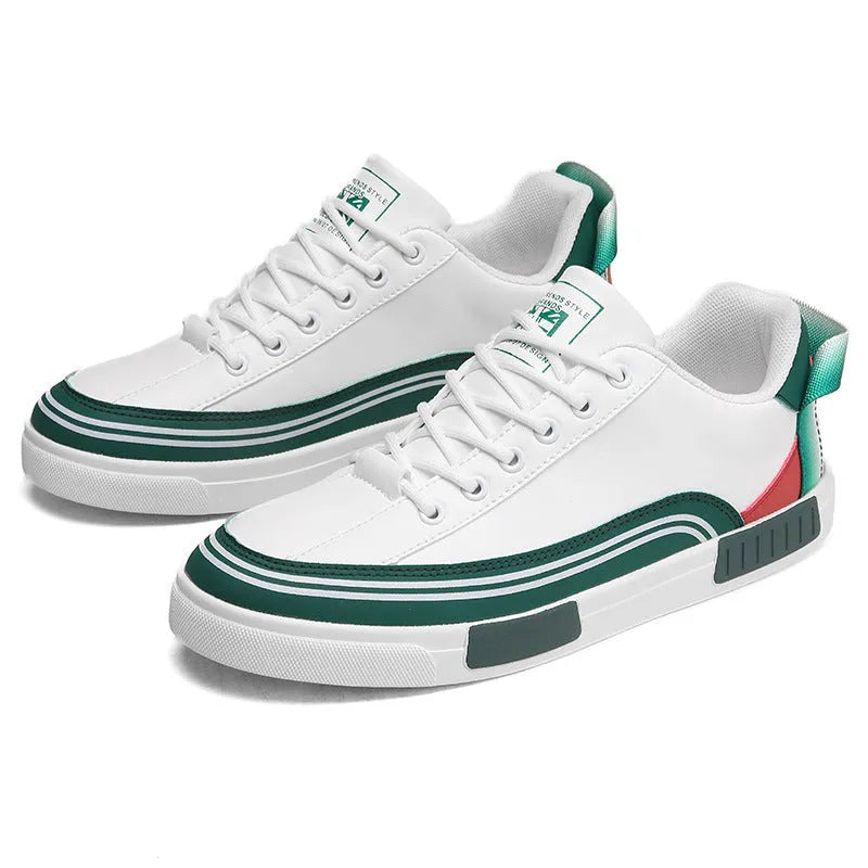 Men's casual canvas shoes with mesh ventilation panels in beige, white and green colour options
