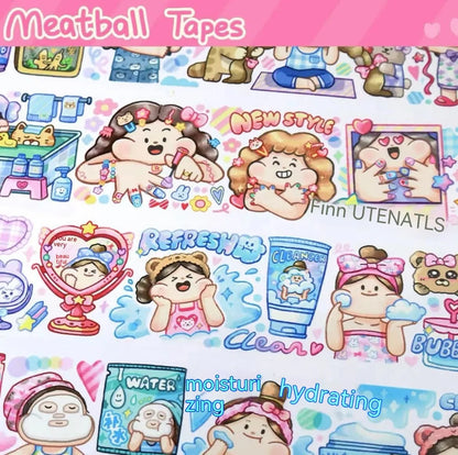 Haemorrhoid tape packaging stickers with cute cartoon characters on Japanese paper, 42 style options