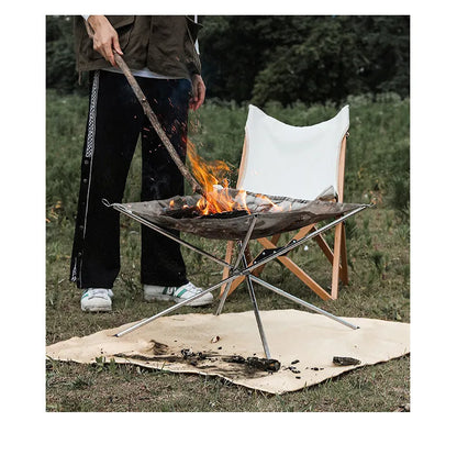 Silver stainless steel barbecue grill net with chrome-plated frame in medium and large sizes