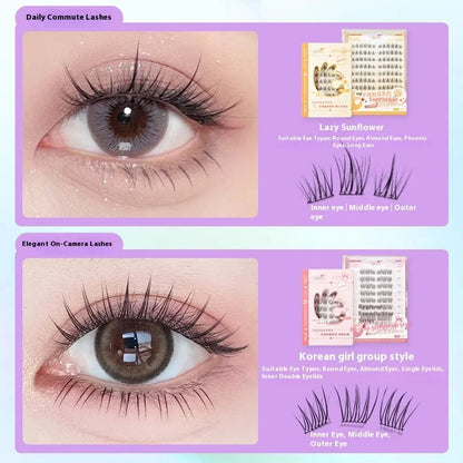 Glue-free self-adhesive false eyelashes in 0.07C high-grade fibre with hardcover seven-row packaging