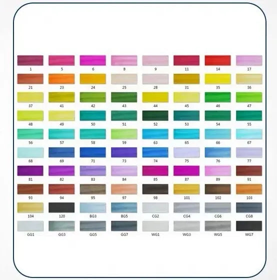 Double-headed alcohol-based oily colour animation paint pens with round and inclined tips for professional art students