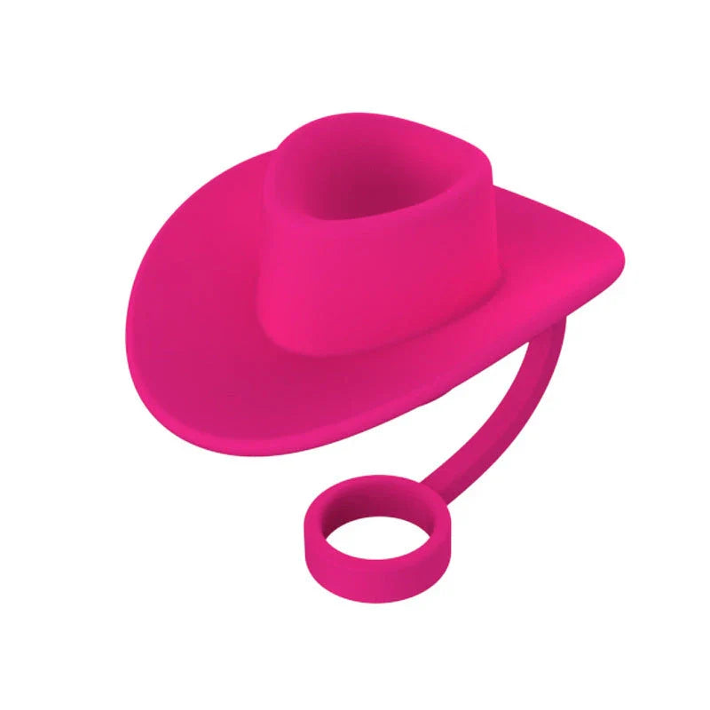 Stylish Cowboy Hat Straw Covers - Reusable drink toppers made from premium silicone for outdoor fun and fresh beverages