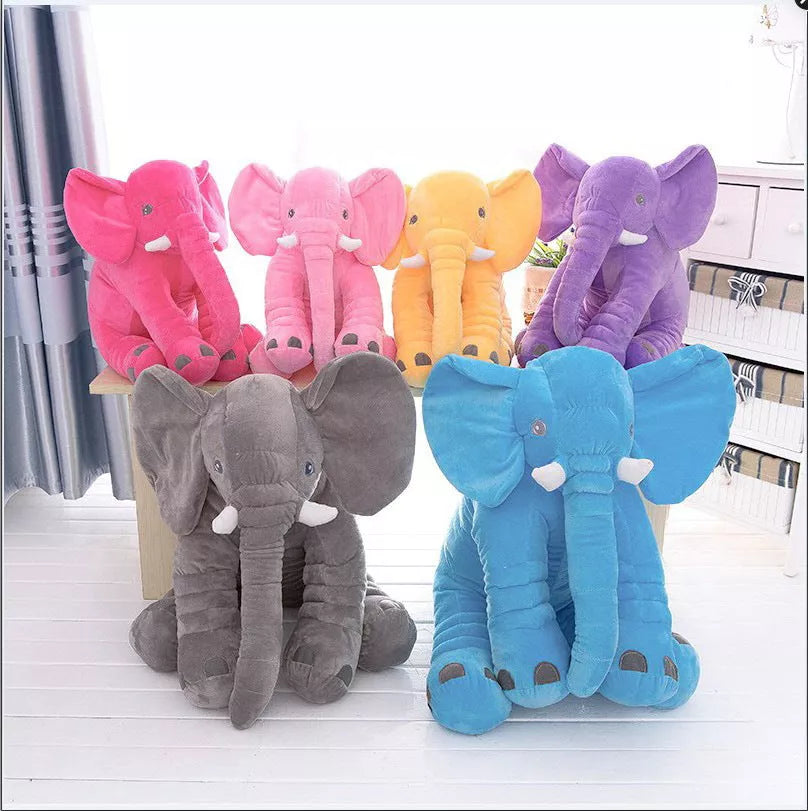 Soft elephant plush toy pillow shell for baby sleep comfort in multiple colors