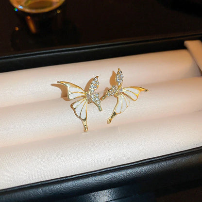 Rhinestone Dripped Butterflies Stud Earrings in colors A128 and A129