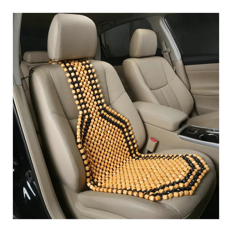 Universal ventilated car seat cushion in beige or black for summer driving comfort