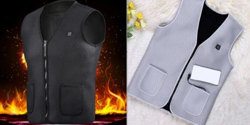 Versatile heated vest with adjustable temperature control and durable polyester construction for outdoor activities