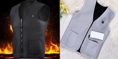 Versatile heated vest with adjustable temperature control and durable polyester construction for outdoor activities