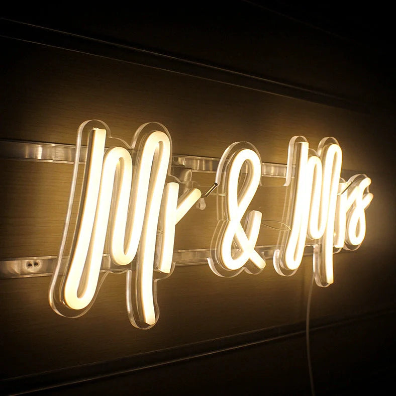 LED neon interior decoration sign with warm white lighting and acrylic construction
