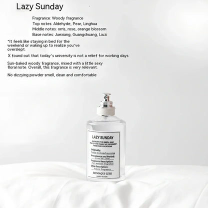 100ml women's perfume bottle with five scent options including Lazy Sunday and Fireplace Fire variants