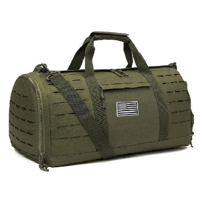 Men's waterproof sports travel handbag with air pillow belt system in khaki colour
