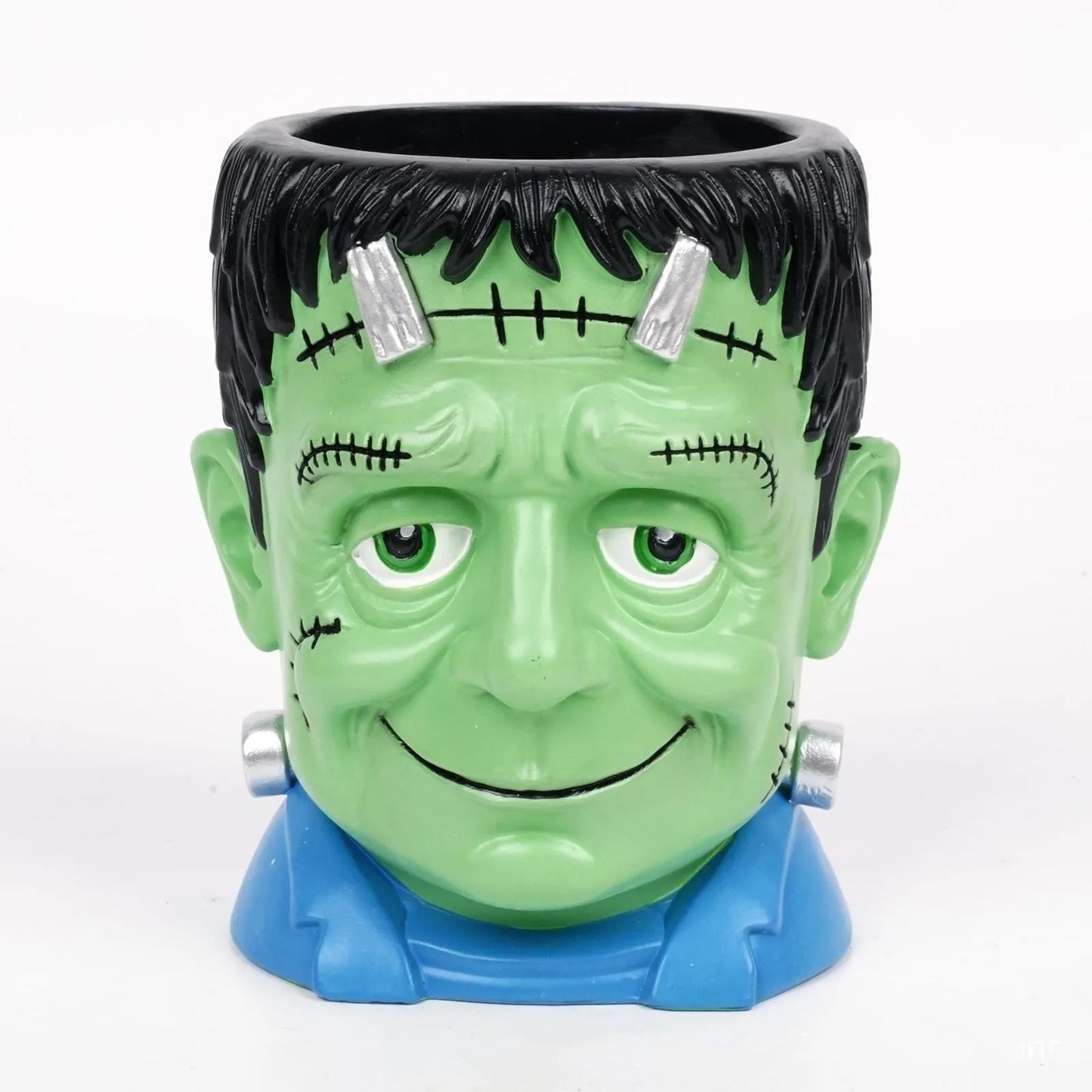 Hand-painted Halloween resin flower pot decorations in bandage zombie, white ghost, Frankenstein, and death designs