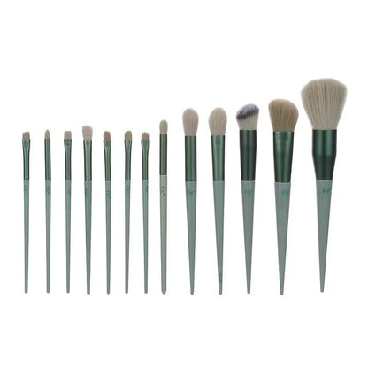 13-piece makeup brush set with soft artificial fibers for gentle application