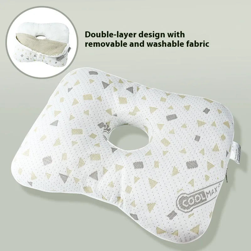 Beauty salon single hole ear pillow in Boer Gray colour, measuring 39x28x6cm with polyester fibre filling