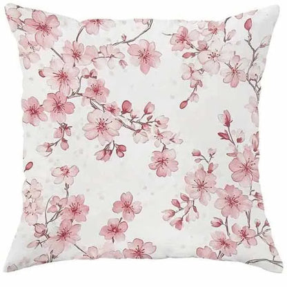 45cm square cherry blossom pattern velvet cushion cover in four colour options for sofa decoration
