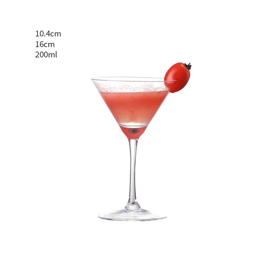 Creative transparent lead-free glass cup with seamless flat base for cocktails, 210ml capacity