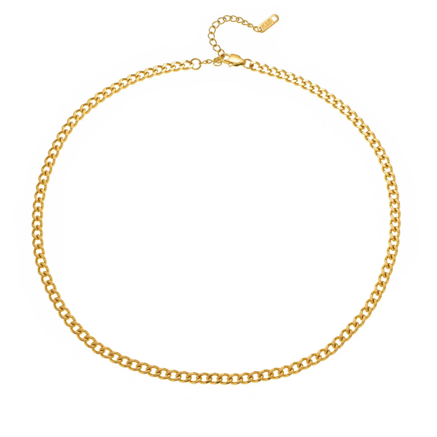 INS Commuter's necklace with 40.5cm titanium steel chain and electroplated gold or silver charms for personalisation