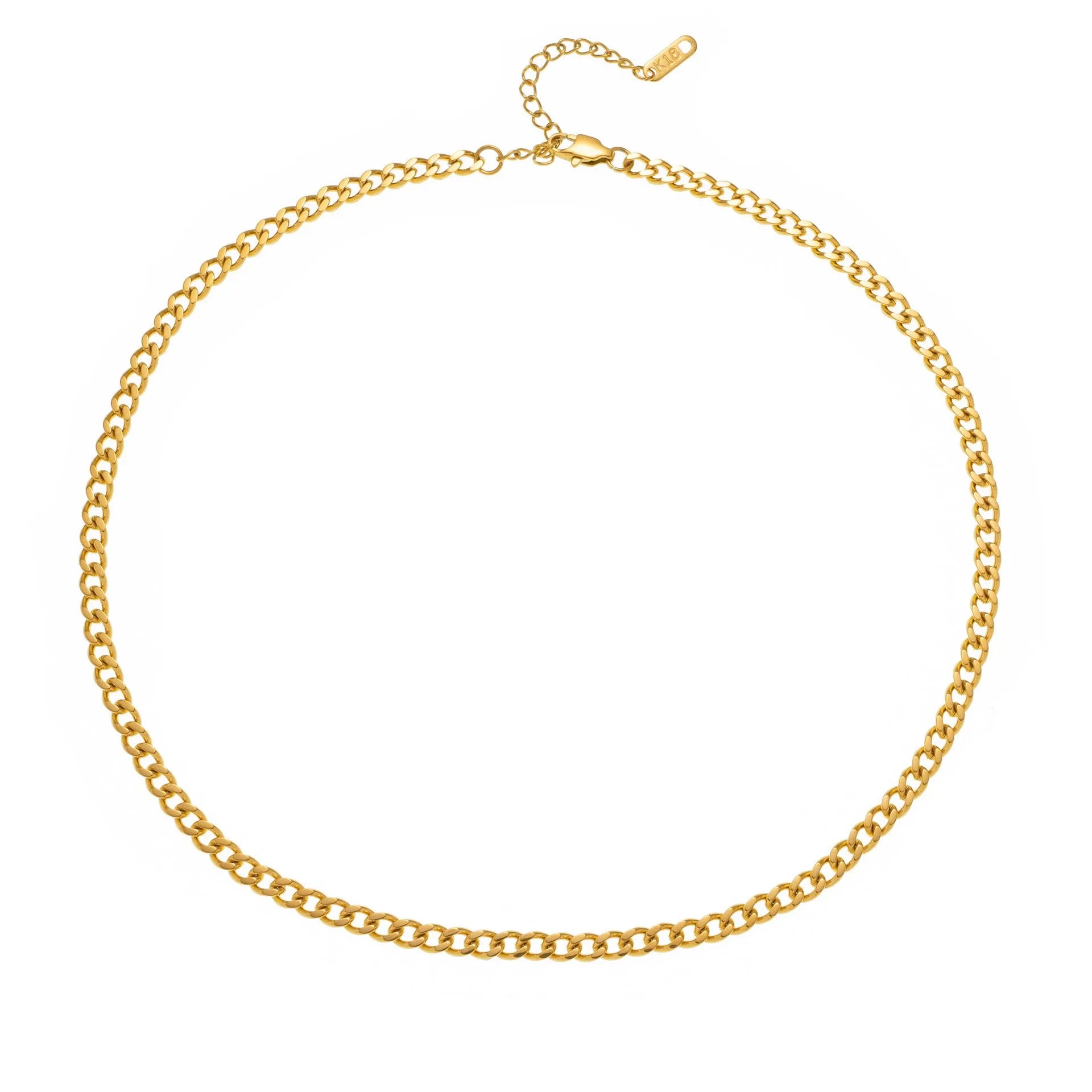 INS Commuter's necklace with 40.5cm titanium steel chain and electroplated gold or silver charms for personalisation
