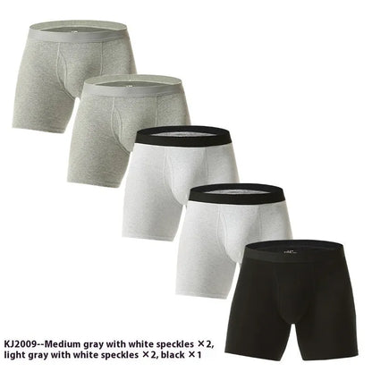 Men's cotton boxer briefs in solid colours, seamless antibacterial design, sizes M to 5XL, multi-pack options.