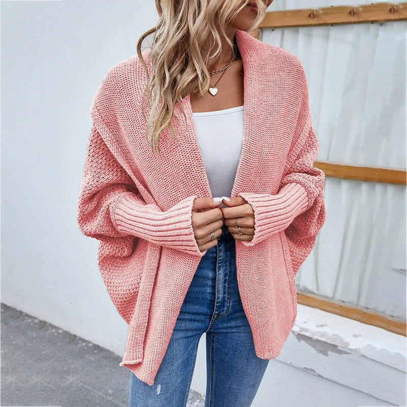 A stylish, knitted cardigan jacket for women in a variety of colors and sizes
