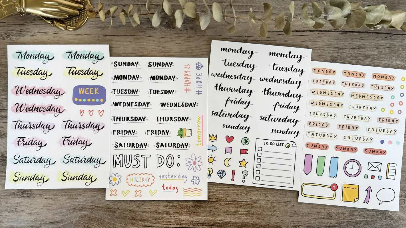 English letters and numbers symbol label sticker material decoration stickers in cute style with 5 sets