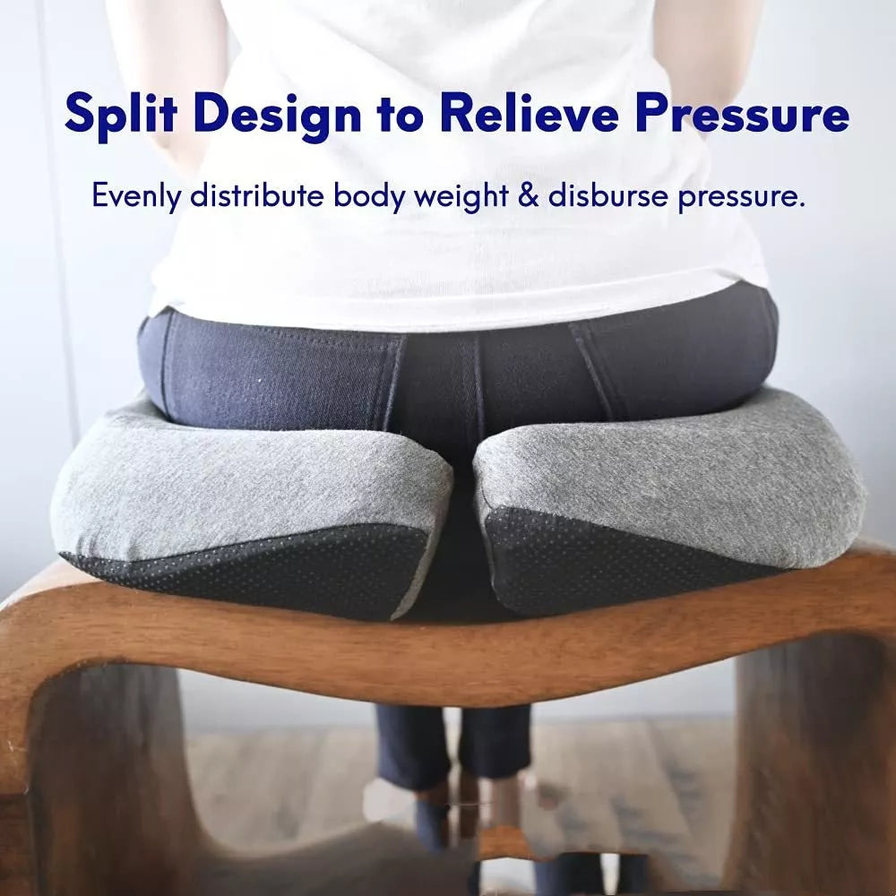 Memory foam ergonomic chair cushion in gray or black for car and office use