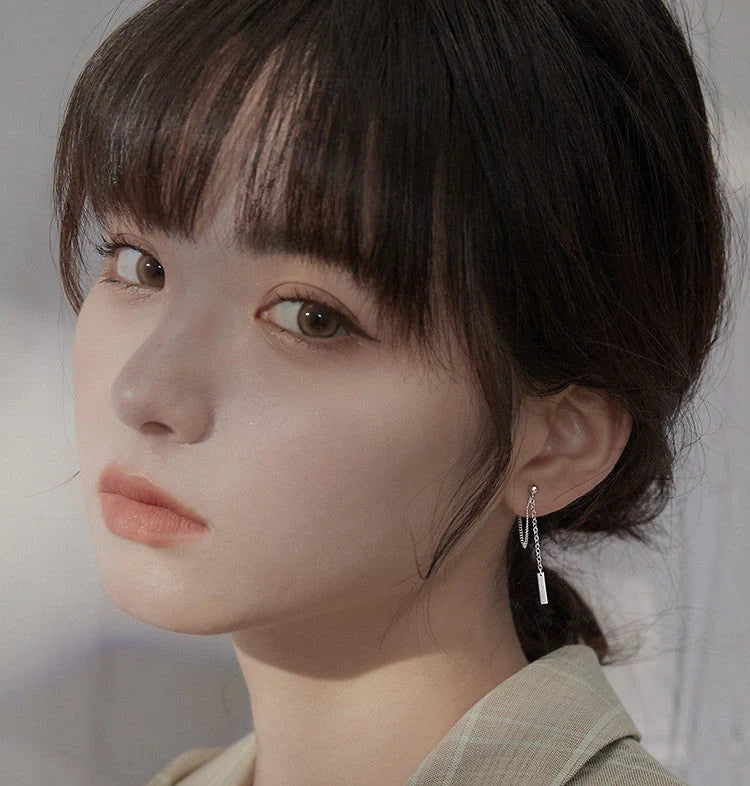 Elegant women's tassel stud earrings in silver, gold, and 925 silver options