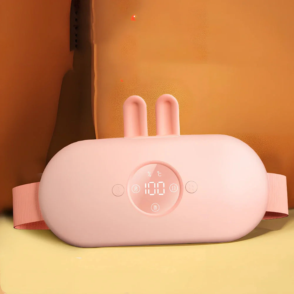 Nuan M32 pink heating belt for menstrual cramps, 176x112x32mm with USB cable and 3-gear control