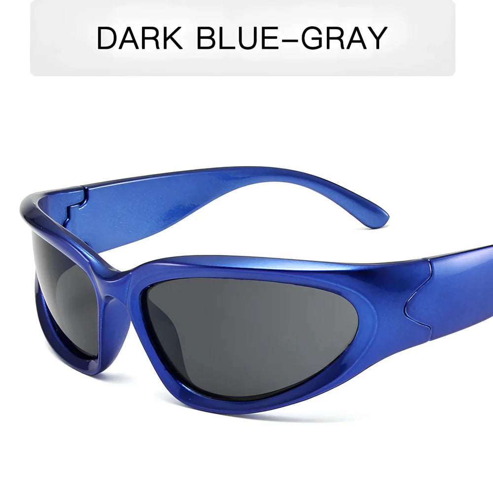 Personalised steam punk full frame cycling sunglasses in sand black grey chip style with mercury lenses for glare reduction