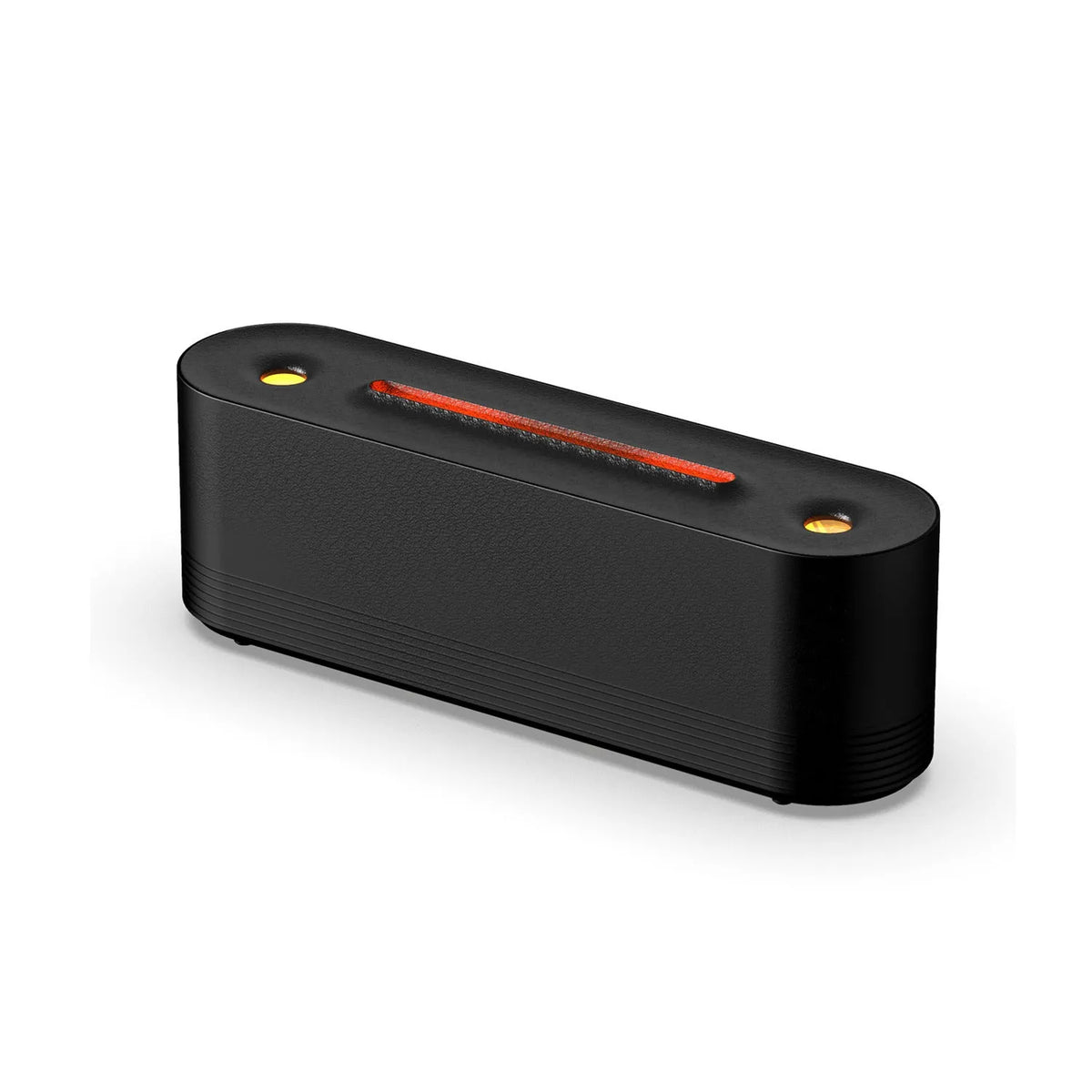 Black Flame Air ultrasonic humidifier with LED lights and mist output on wooden surface
