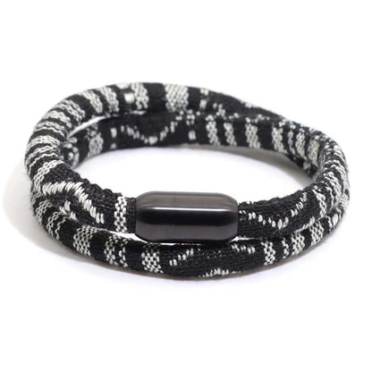 Stainless steel magnetic charm bracelet with geometric patterns in various colors