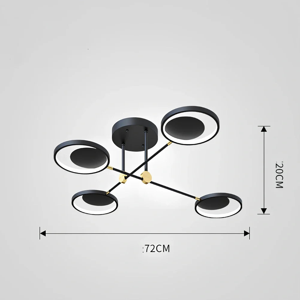 Nordic molecular glass ceiling light with adjustable height and three-colour LED options