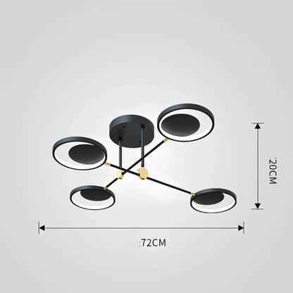 Nordic molecular glass ceiling light with adjustable height and three-colour LED options