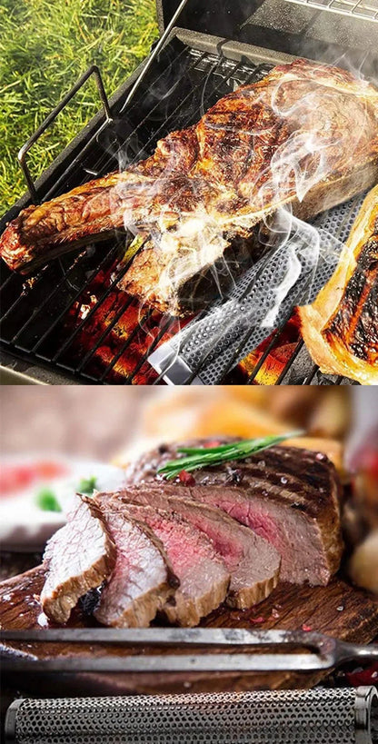Premium stainless steel smoker tray holder in various shapes and sizes for backyard grilling and smoking