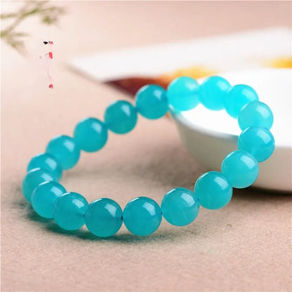 Natural blue-green Amazonite scattered beads in various sizes from 6mm to 13mm diameter for jewellery making